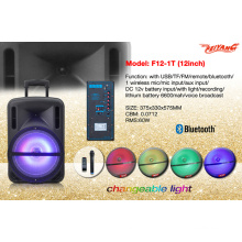 Plastic Shell 12 &quot;Portable Trolley Speaker avec USB SD FM Remote Bluetooth F12-1